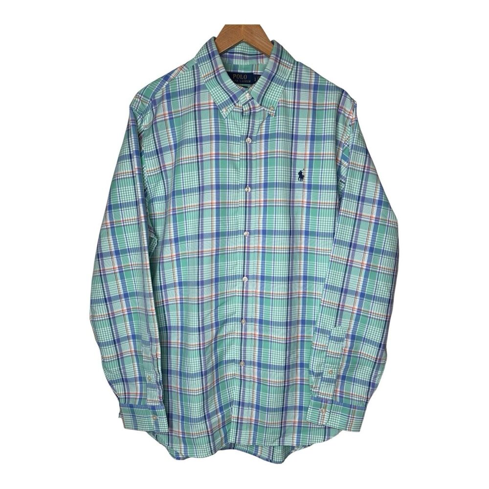 Polo Ralph Lauren Classic Fit Performance Shirt Plaid Button Down Mens Large